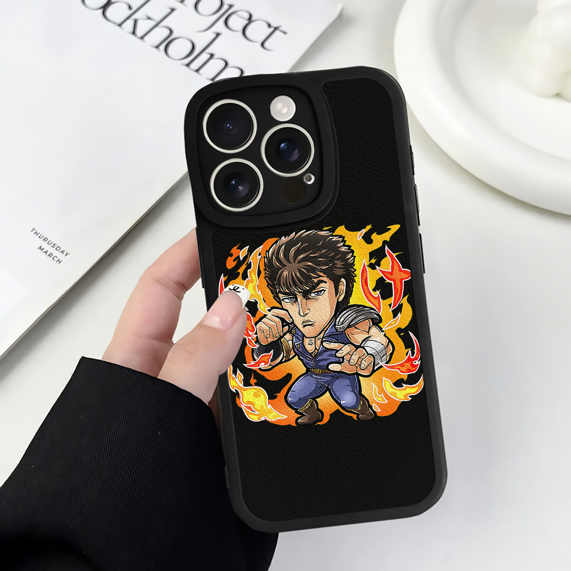 （画像用） 北斗の拳 Fist of the North Star 【iPhone 16シリーズ対応】シリコンスマホケース（レザー調） 材質：シリコン